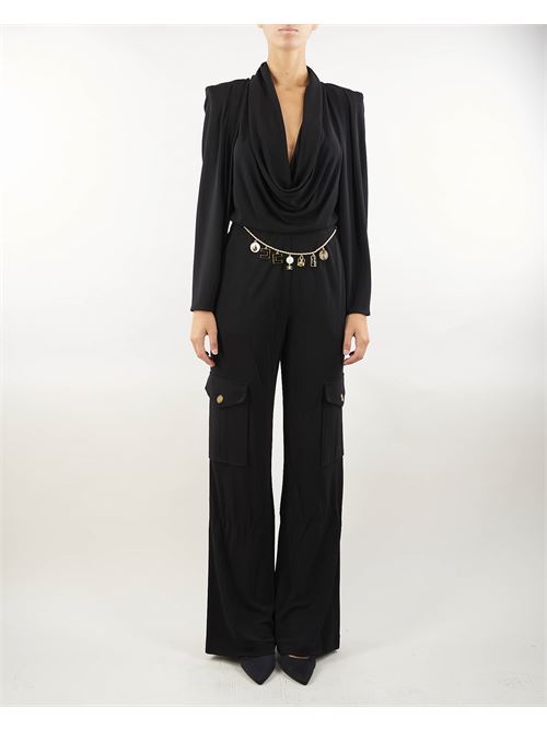 Jersey jumpsuit with charm belt Elisabetta Franchi ELISABETTA FRANCHI | Suit | TU03147E2110